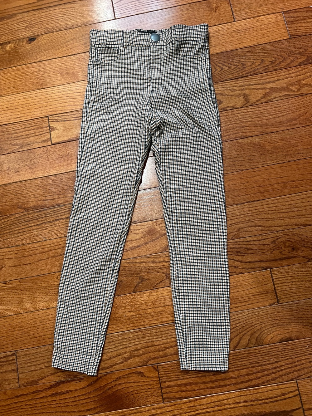 Zara Black & White Checked Slim Chinos